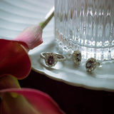 ダイヤモンドヘイロー・グレースピネルピアス/イヤリング