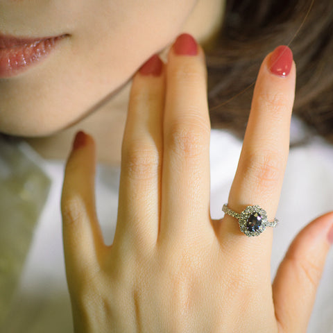 ダイヤモンドヘイロー・グレースピネルリング